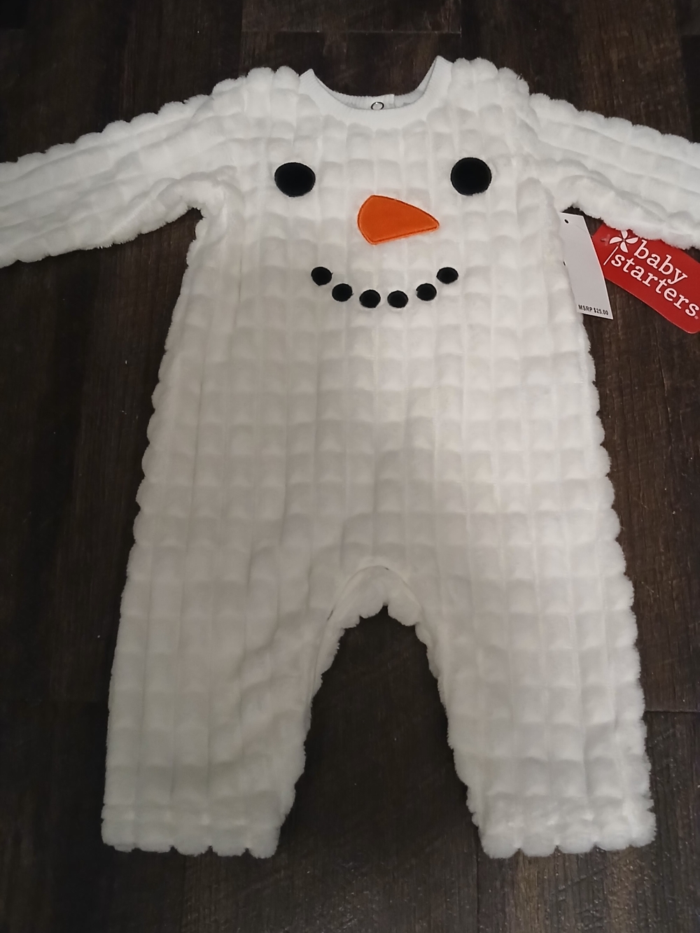 Baby Starters White Snowman One-Piece Baby Romper NWT Size 3 Months
